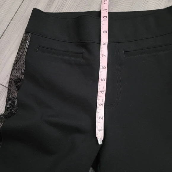 Spanx Women's Ponte Pant Size S Black Solid Sequin Trim Rayon Pockets Pull On - Picture 7 of 10